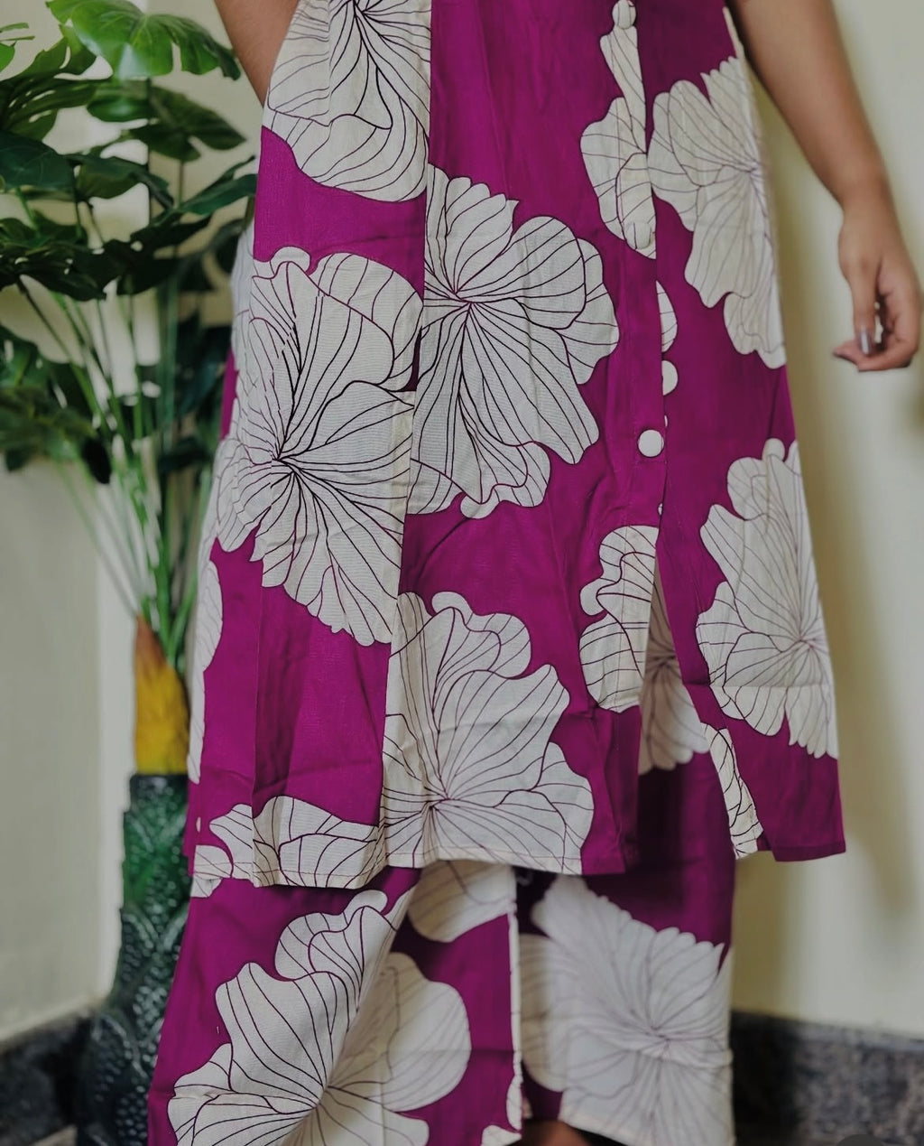 Floral Fusion Long Co-ord Set with Separate Sleeves